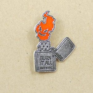 FREE ADD ON WITH PURCHASE  Burn It All Lighter  Enamel Brooch Pin